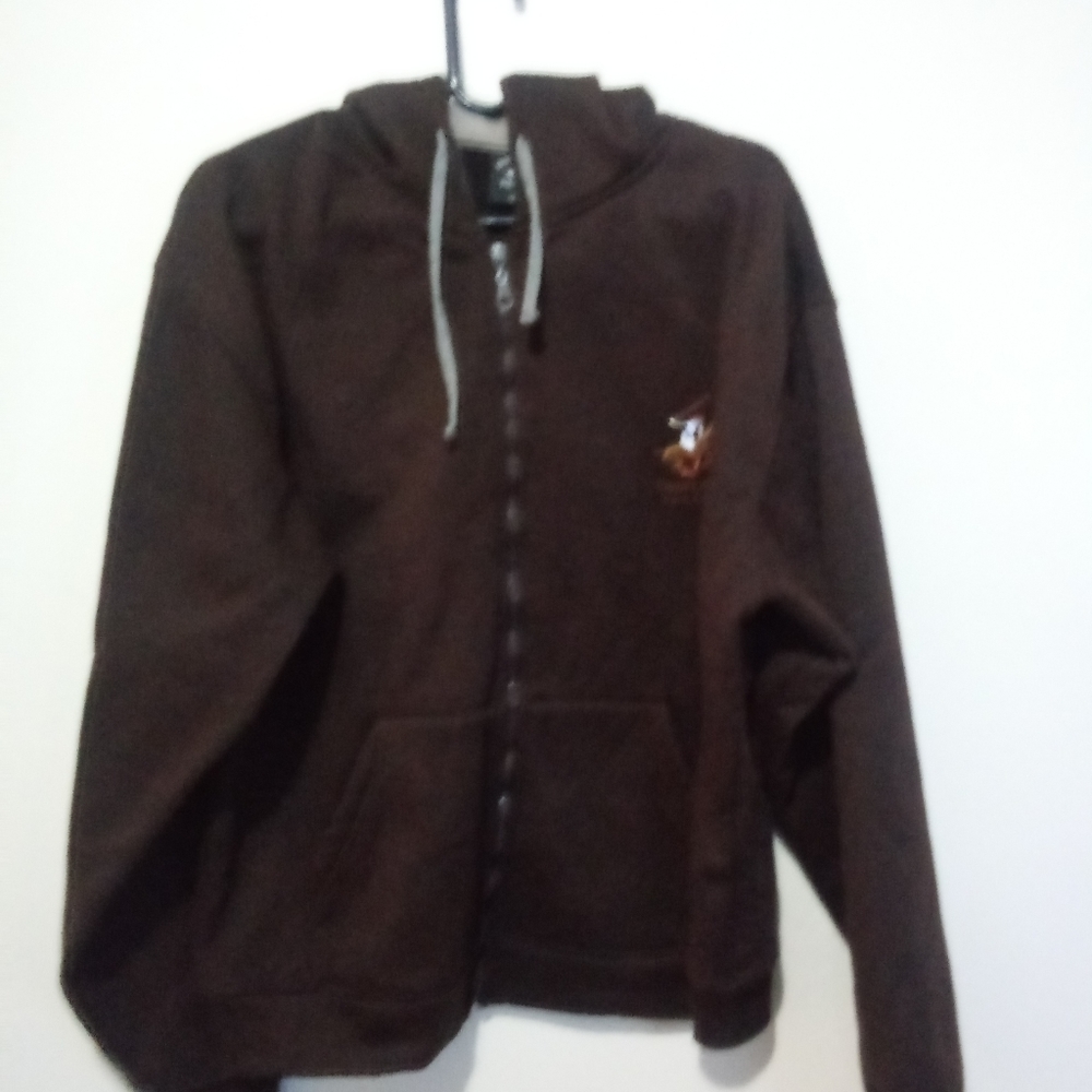 Brown polo club zip down hoodie